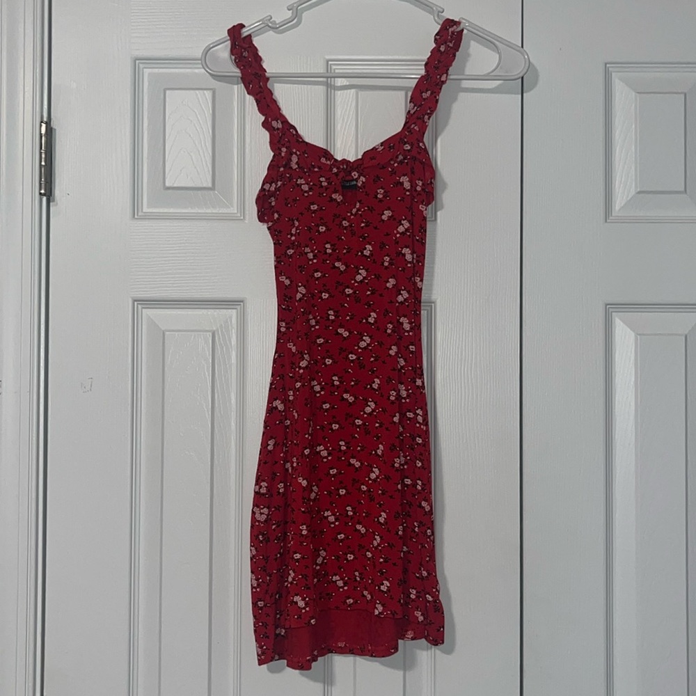 Red flower dress
